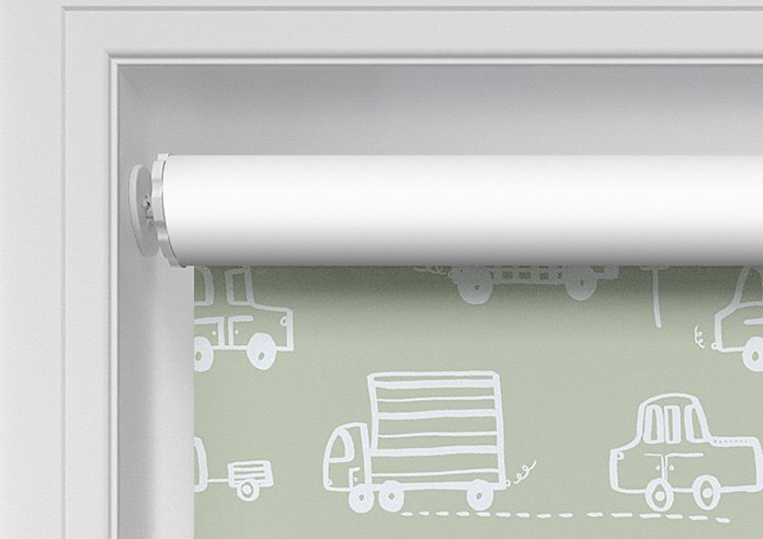 Cars and Lorries, Soft Green - Twist&Fit Roller Blind - Image 10